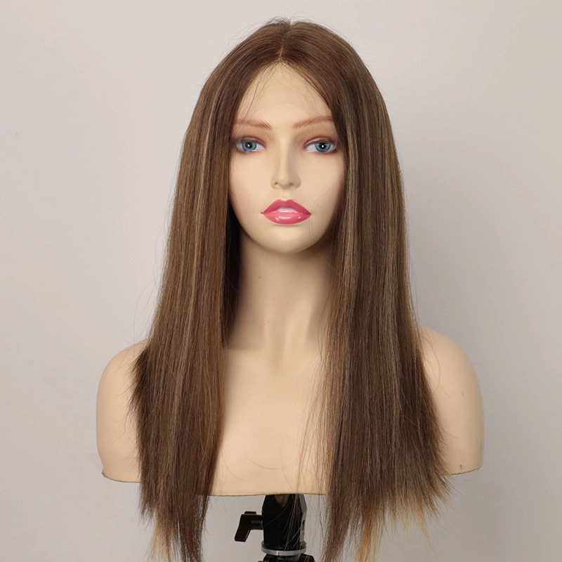 Flawless Bone Straight texture Linda Color bleached knots Lace Top Wig for Women YR004